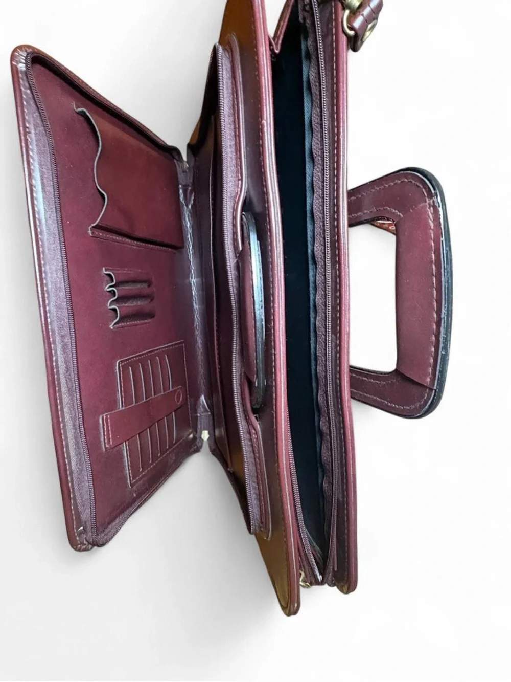 Vintage Cambridge Burgundy Portfolio Leather Briefcase